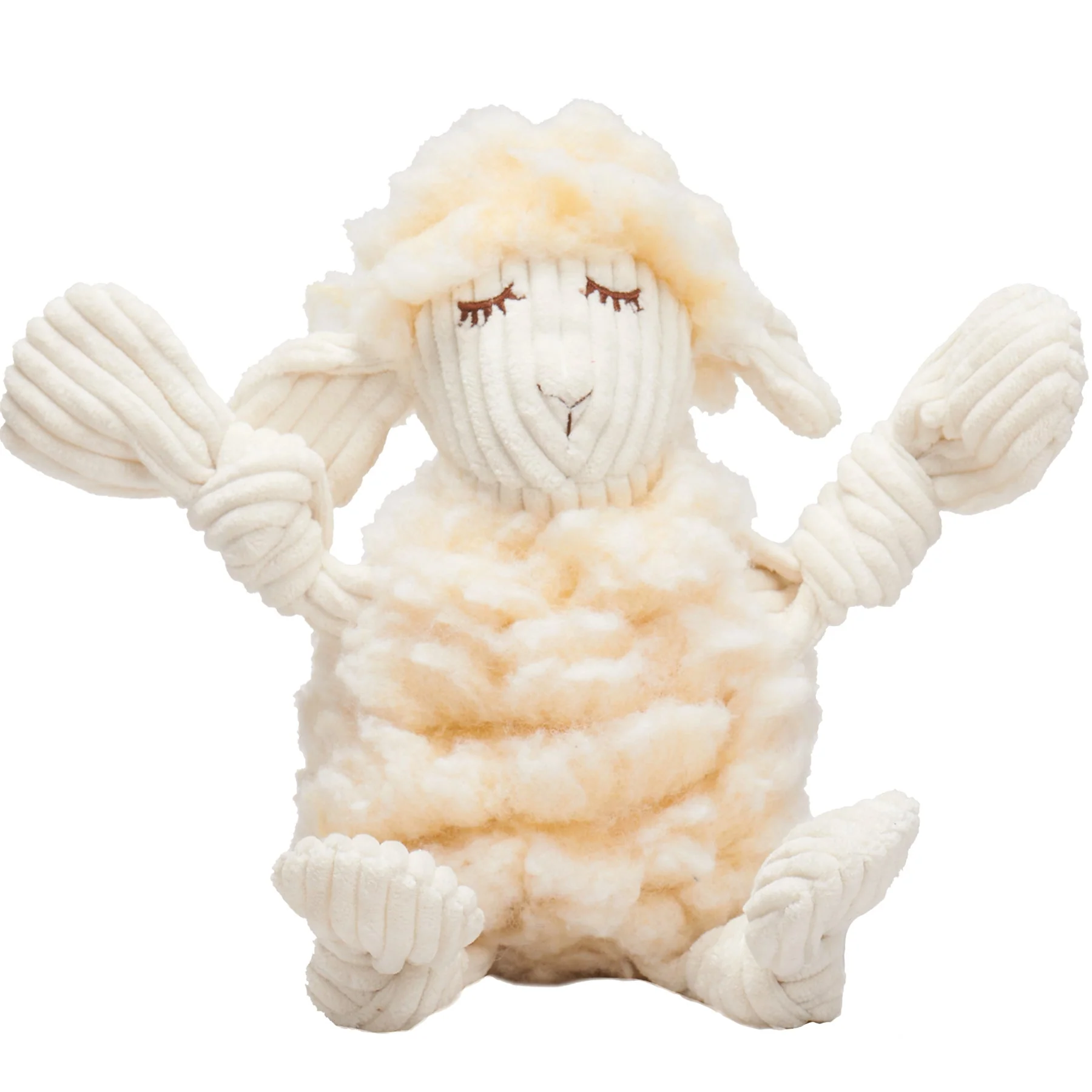 HuggleFleece® Fluffer Knottie™ Louise Lamb Plush Dog Toy