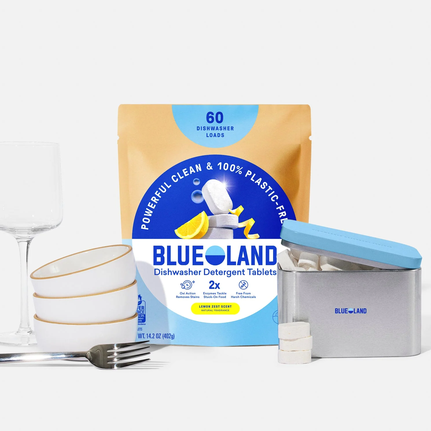 Blueland Dishwasher Detergent Starter-Set mit plastikfreien Tabletten
