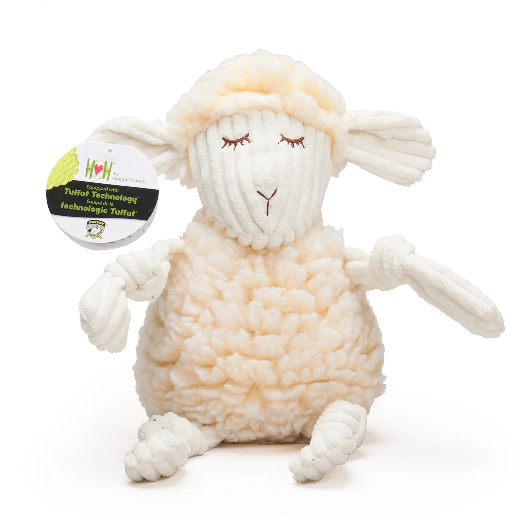 HuggleFleece® Fluffer Knottie™ Louise Lamb Plush Dog Toy