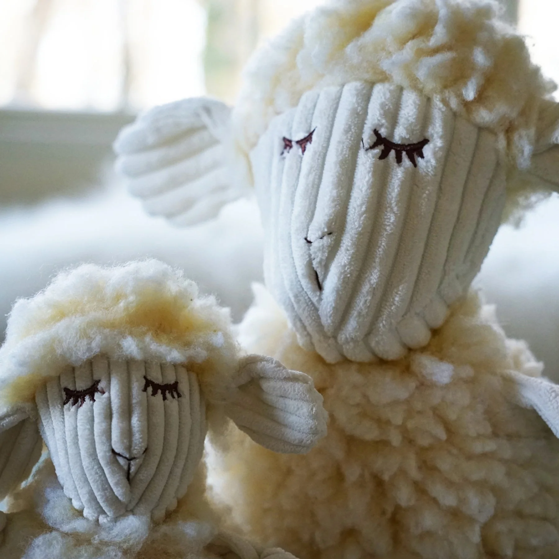 HuggleFleece® Fluffer Knottie™ Louise Lamb Plush Dog Toy