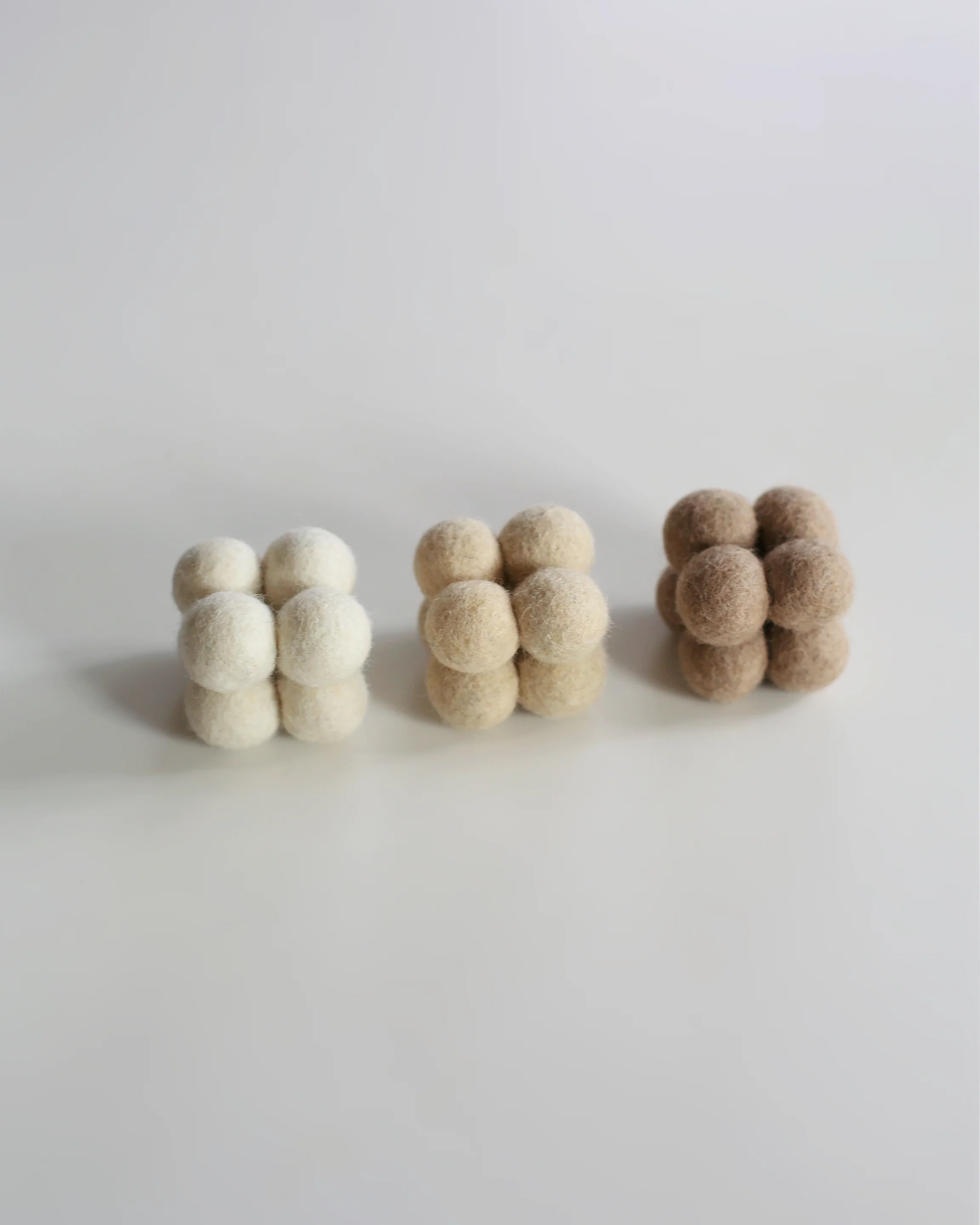 Catenary Pearl Catnip Toys Three-Pack in Wool, White Cream and Chocolate