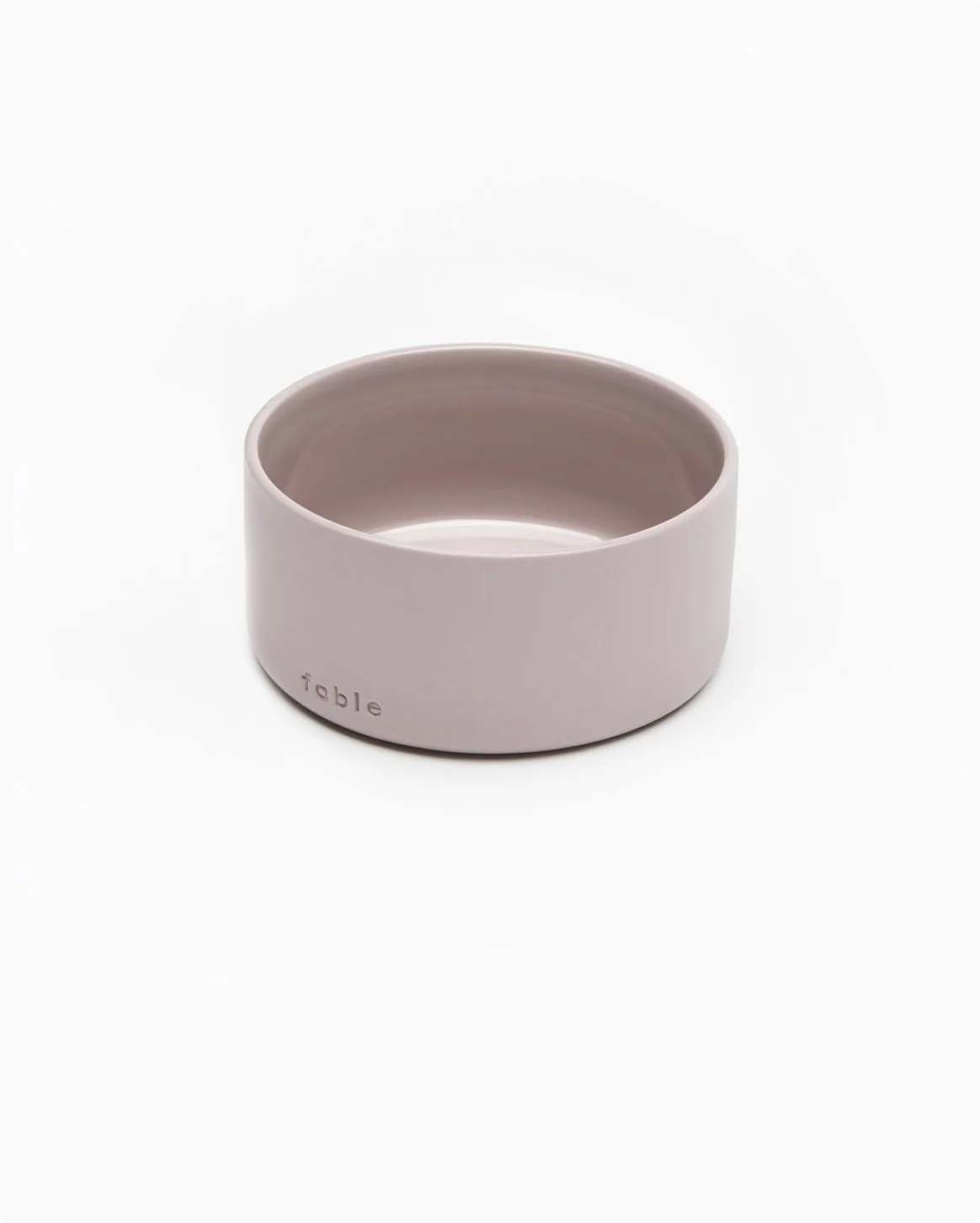 Ceramic Dog Bowl with Weighted Base and Glossy Interior