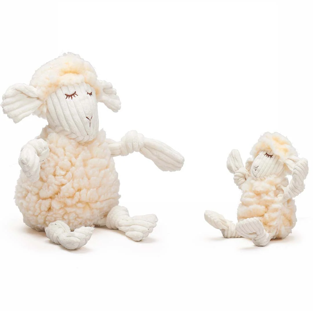HuggleFleece® Fluffer Knottie™ Louise Lamb Plush Dog Toy