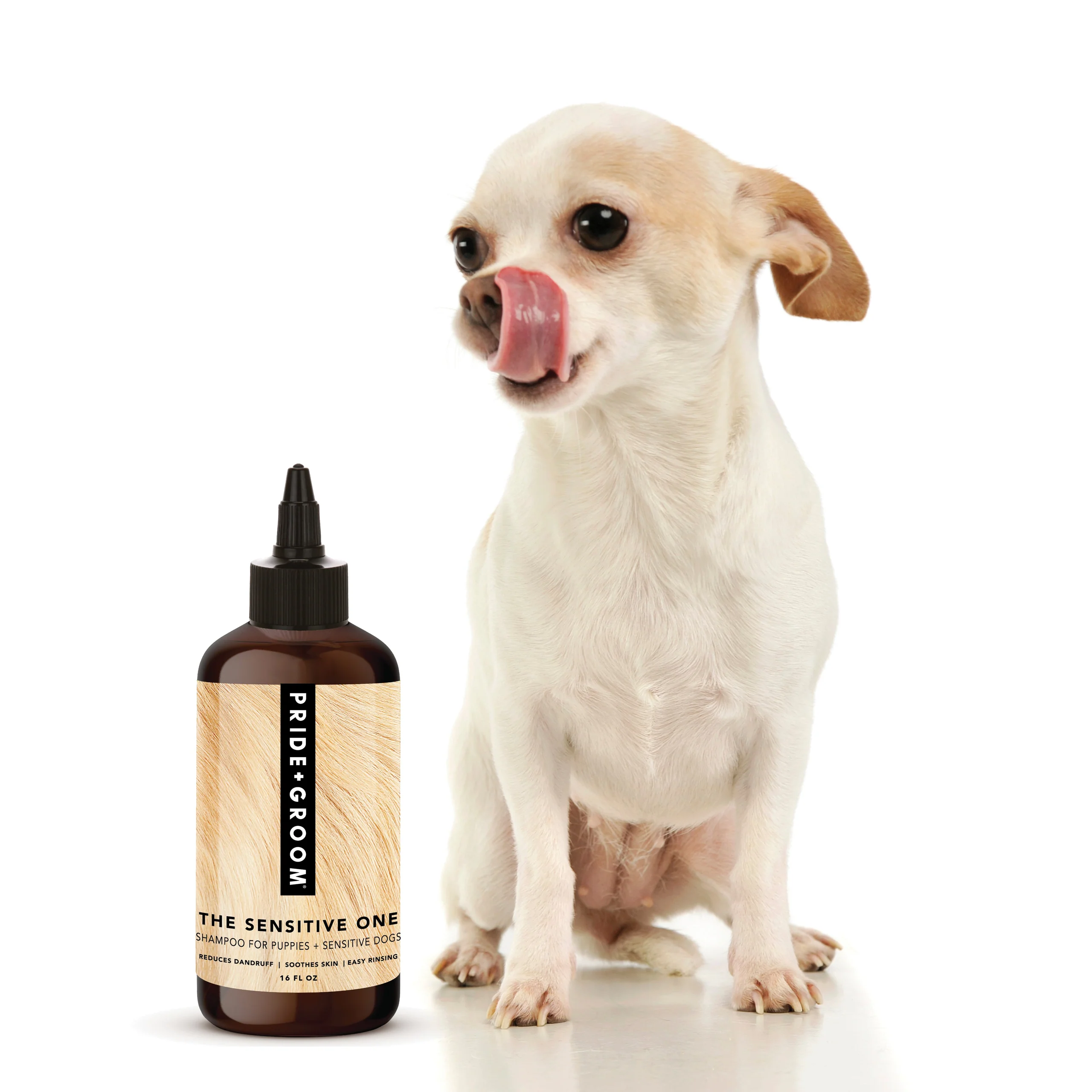 Pride + Groom THE SENSITIVE ONE Hypoallergenic Dog and Puppy Shampoo with Hemp Oil, Aloe and Oatmeal